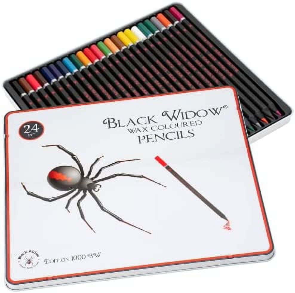 Black Widow Colored Pencils For Adult Coloring - 24 Coloring